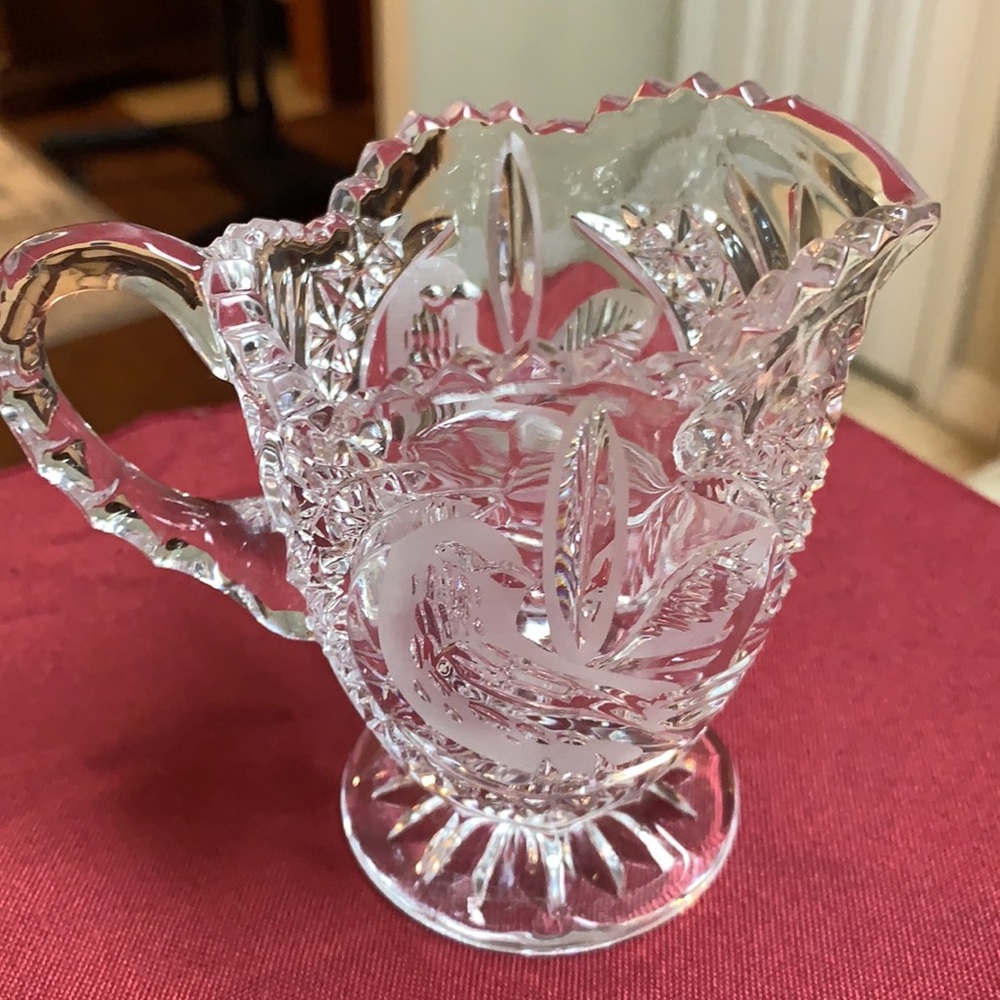 Vintage NWOT Hofbauer Byrdes German Crystal Creamer